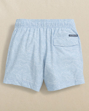 BOYS SWIM TRUNK CERULEAN SHARK BAIT