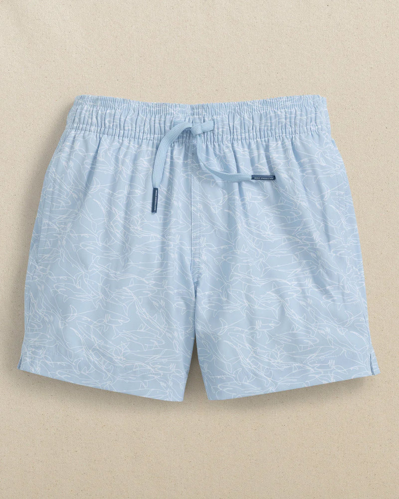 BOYS SWIM TRUNK CERULEAN SHARK BAIT