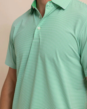 MEADOWBROOK STRIPE POLO FIR