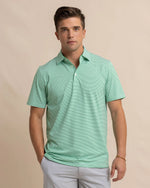 MEADOWBROOK STRIPE POLO FIR