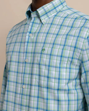 WHALEHEAD PLAID SPORT SHIRT CHILLED BLUE