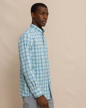 WHALEHEAD PLAID SPORT SHIRT CHILLED BLUE