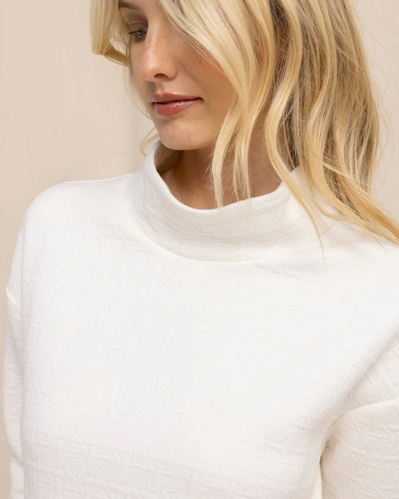 CORDELIA QUILTED PULLOVER SAND WHITE