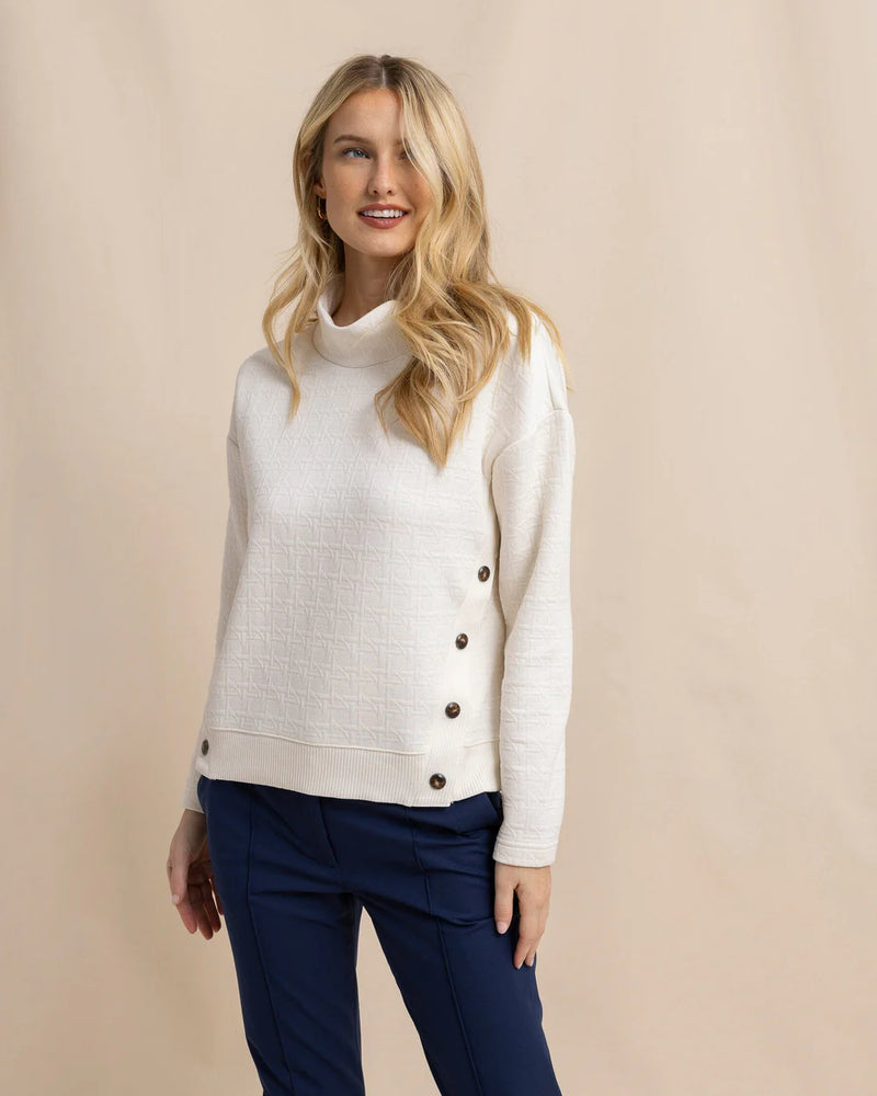 CORDELIA QUILTED PULLOVER SAND WHITE