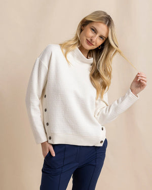 CORDELIA QUILTED PULLOVER SAND WHITE