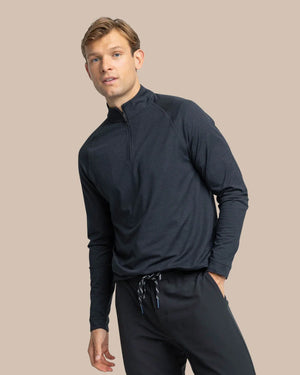 M CRUISER HEATHER QUARTER ZIP BLACK