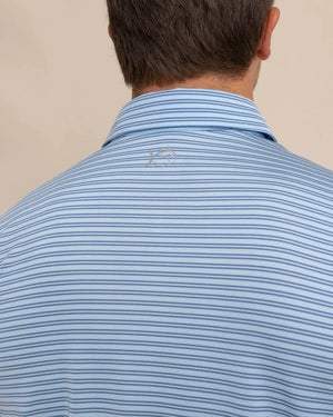 DRIVER BAYWOODS STRIPE POLO CLEARWATER BLUE