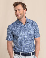 MENS SHORT SLEEVE DRIVER POLO BLOSSOM BLISS INDIGO