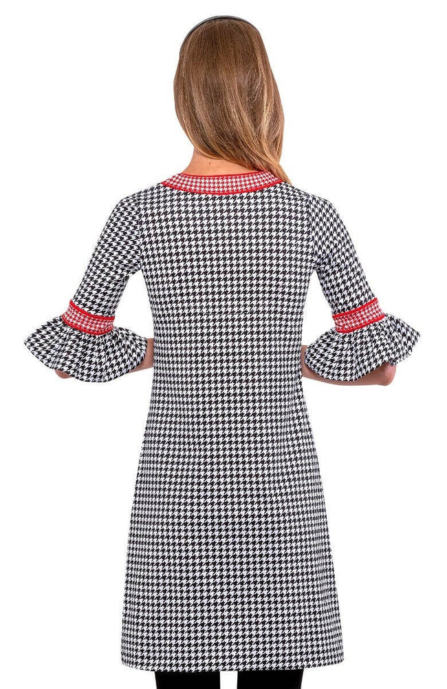 SHAKE YOUR TUSHY DRESS HOUNDSTOOTH BLACK/RED