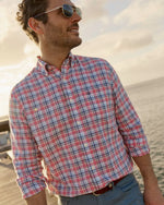 MENS LONG SLEEVE EMERALD SHORES SPORTSHIRT BUBBLEGUM