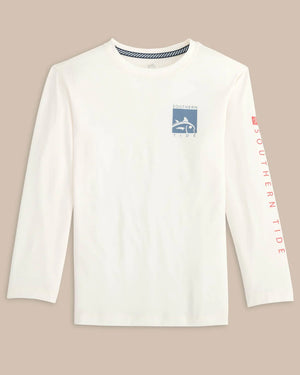 YOUTH LONG SLEEVE BOXED CHEST PERF TEE SAND BOX