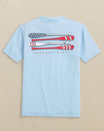 BOYS SHORT SLEEVE PERFORMANCE TEE CERULEAN OARS AND STRIPES