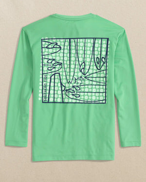 Y LS SURFING FUN PERF TEE JADE GREEN