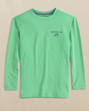 Y LS SURFING FUN PERF TEE JADE GREEN