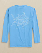 Y LS UH OH SHARKS TEE BOAT BLUE