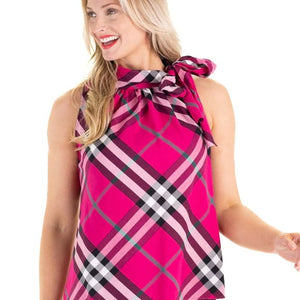 AMELIA TOP IN PINK PLAID