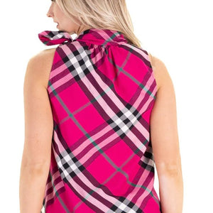 AMELIA TOP IN PINK PLAID