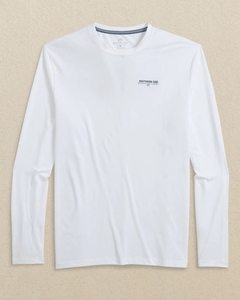 MENS LONG SLEEVE PERFORMANCE TEE CLASSIC WHITE OARS AND STRIPES