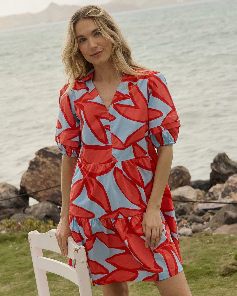 W PIPER GARDEN GLORY DRESS CERULEAN GARDEN GLORY
