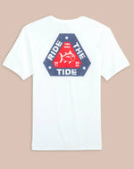 MENS SHORT SLEEVE RIDE THE TIDE TRIANGLE TEE CLASSIC WHITE