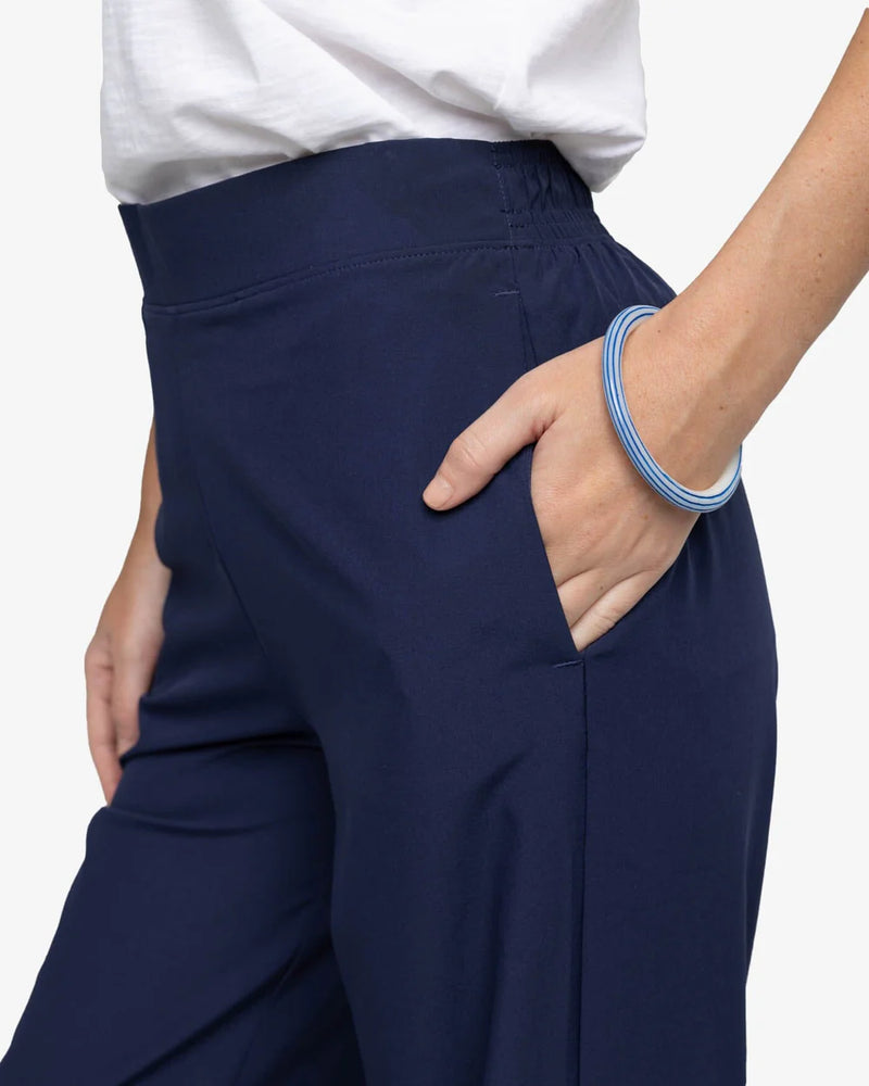 TEEGAN WIDE LEG WOVEN PANT NAUTICAL NAVY