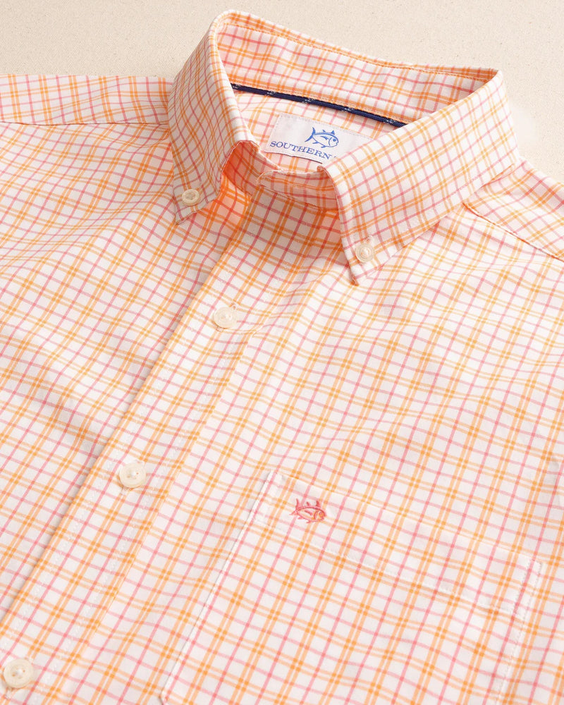 M SS TURNBERRY PLAID SHIRT PEACH PARFAIT