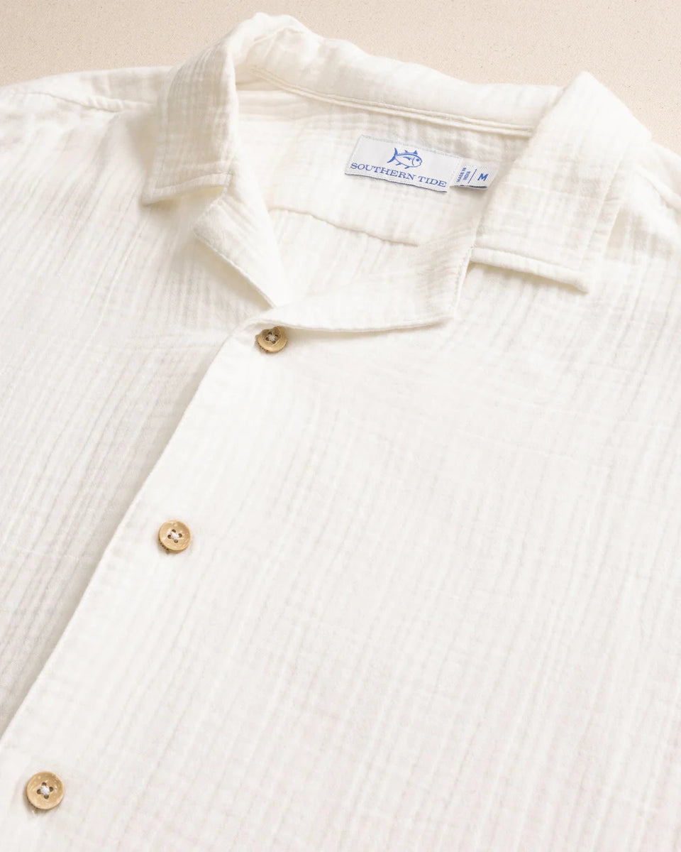 MENS SHORT SLEEVE WINDRIFT DOUBLE CLOTH CAMP SHIRT CLASSIC WHITE ...