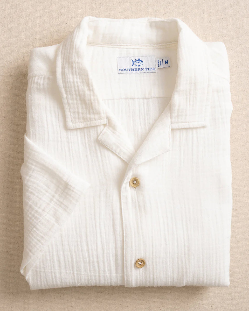 MENS SHORT SLEEVE WINDRIFT DOUBLE CLOTH CAMP SHIRT CLASSIC WHITE ...