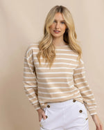 ZAYLA STRIPED TOP IRISH CREAM