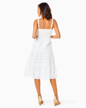 
            
                Load image into Gallery viewer, MAJORIE EYELET DRESS RESORT WHITE FLIRTY FLORAL EYELET
            
        
